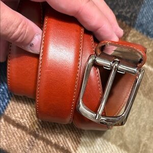 Bosca Smooth Leather Belt in Cognac